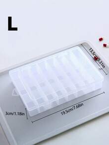 1 cutie de depozitare cu compartiment pentru obiecte mici, multifuncțională, impermeabilă, detașabilă; potrivită pentru depozitarea bijuteriilor, accesoriilor pentru unghii, șuruburilor și uneltelor, separatorul poate fi dezasamblat și asamblat după bunul plac. Folosită pentru depozitarea cerceilor, inelelor, bijuteriilor, accesoriilor pentru unghii, decorarea și depozitarea bijuteriilor. Cadouri pentru fete, soare, călătorii, răcoare, înapoi la școală.