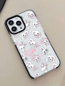 1 件豪华透明兔子设计手机壳，适用于 16/16 Pro/16 Plus/16 Pro Max、17/17 Pro/17 Pro Max、15/15 Pro/15 Plus/15 Pro Max、14/14 Plus/14 Pro Max、13/13 Pro/13 Pro Max、12/11/X/XR/XS Max，万圣节/圣诞节可爱智能手机保护套 - 黑色 - 查看 3