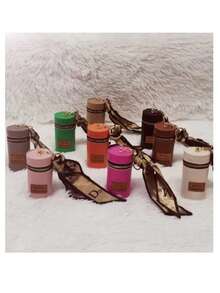 Asaloog Mini Silk (Plain) High Capacity Key Chain Purse/Coins, Lipstick Ref: DA-1306 - Champagne - View 2