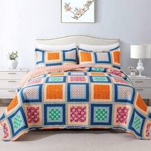 Twin Quilt Bedding Set - Lightweight Bedspreads, 2-Piece Microfiber Reversible Coverlets, Retro Bed Cover, Twin Size All Season Quilts - Grey - Viền tím - Xem 10