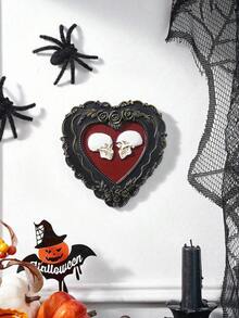 1pc Halloween Decor Resin Heart Skull Wall Hanging, Handmade ABS Resin Heart Skull Ornament Living Room, Study, Shop And Halloween, Day Of Dead Decoration Home Decor Room Decor Christmas Decorations Home Christmas Gifts Christmas Decor