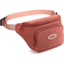 Riñonera Mujer,Cangurera Deportiva Bolsa de Pecho Correa Ajustable Bolso de Cintura/Fanny Pack Impermeable Ligero para Gimnasio, Marcha, Viaje Senderismo, Ciclismo, Running y Uso Diario - Crema - Ver 3