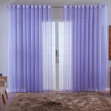 Charm Checkered Voile Living Room Curtain Decoration 4.00x2.80 - 紫丁香 - 查看 5