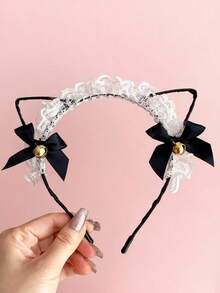 2 Stück Sexy Katzenohren Haarreif mit Glöckchen & Schleife, Party Dekoration, Halloween Geschenk, Herbst Mode Haaraccessoires für Frauen