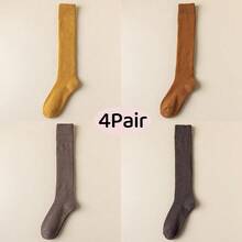 4 pares/2 pares/1 par Calcetines de lana gruesos para mujer, cálidos para uso diario y atuendos en casa