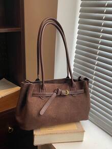 New Autumn/Winter Large Capacity Suede Tote Bag For Women - Multicolor - View 3