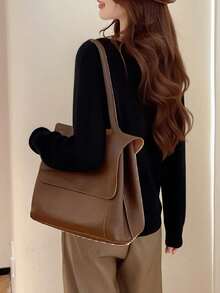 Damen Herbst/Winter einfacher V-Ausschnitt vielseitiger Pullover