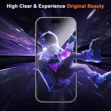 2 Pack 15 Pro Screen Protector, Auto Alignment Kit Full Screen Tempered Glass, 10X Grade Compatible 15 Pro 6.1 Case Friendly, Zero Bubbles - iPhone 13Promax/14Plus 6.7'' + Trong suốt B - Xem 7