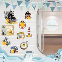 Fall Cruise Door Magnet - 16 Pcs Halloween Large Ship Decorations Funny Mailbox Covers Magnetic Cute Blue Pumpkin Cabin Anchor Stateroom Stickers Decals For Fridge Refrigerator Party Decor - Vịt-9 miếng - Xem 7