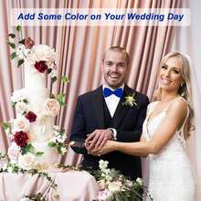 Men's Bow Ties Solid Color Pre-Tied Bow Tie Satin Formal Tuxedo Bowtie Adjustable Neck Bowtie For Men Wedding Party - Xanh đậm - Xem 2