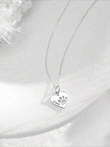 Collar personalizado con forma de corazón y huella de pata, collar personalizado con huella de pata, collar con letra y huella de pata de mascota, regalo conmemorativo de mascota, mejor regalo para el Día de la Madre