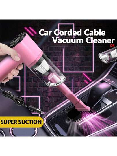 YAIUZGOO Powerful Car Vacuum Cleaner, Wet & Dry Use, Easy To Remove Cat Hair & Pet Fur, Multi-Functional Portable Handheld Corded Car Vacuum Cleaner, Suitable For All Vehicles With Cigarette Lighter Socket