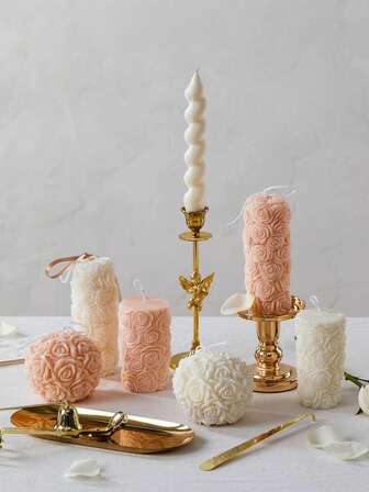 1 rosbollsljus aromaterapi, handgjort aromaterapiljus, lämpligt för att dekorera sovrum, matsalar, vardagsrum, kök och badrum för alla hjärtans dag och bröllop.