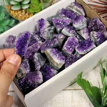 Natural Amethyst Cluster, Geode Amethyst Rock Crystal Cluster, Occult Gem Collection Specimen, Amethyst Geode, Unprocessed Natural Crystal, Christmas Gift, Indoor Decor Stone, Holiday Gift - Violet Purple - View 9