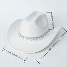 1 chiếc mũ lưỡi trai Unisex trang trí thắt lưng Boho Cowboy Hat Ridge Cowgirl Hat Beach Hat Panama Hat Sun Hat Jazz Hat Soft Felt Hat Fedora cho hoạt động ngoài trời - Hồng - Xem 4