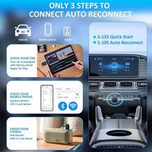 Apple CarPlay Wireless Adapter, Convert Wired To Wireless CarPlay, Plug And Play, Dual Head Wireless Android Car Car Adapter, Bluetooth Car Play Wireless Adapter For IPhone/Android