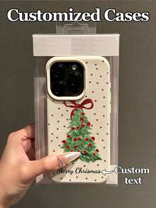 1个可定制红色波点圣诞主题手机壳，兼容 17 Pro Max/17 Air/15 Pro Max/16 E/14 Plus/13/12/11、S24/20 Ultra，兼容Redmi Note 13 Pro Plus，采用TPU材质，充满节日气氛，是送给家人和朋友的理想圣诞礼物，可定制照片。 - 白色 - 查看 3