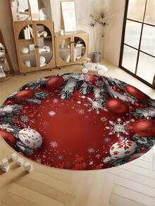 Christmas Theme Rug - Snowy Holiday Design, Washable & Stain Resistant, Soft Flannel With Non-Slip Memory Foam Backing, Suitable For Living Room, Bedroom, Entryway, Ideal For Christmas, Winter, Autumn Kitchen Rug Bathroom Decor - Multicolor - View 16