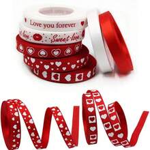 5 rollos de 1cm*450cm Cinta de embalaje para el Día de San Valentín con diseño de amor para decoración de regalos, manualidades y fiestas de boda del Día de San Valentín - Multicolor - Ver 6