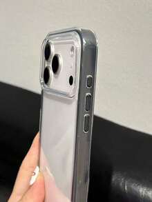 1pc Minimalist Dopamine Colorful Frame Phone Case, Compatible With IPhone 16/16 Pro/16 Plus/16 Pro Max, 17/17 Pro/17 Plus/17 Pro Max, 15/14/13/12 Pro Max/11, Matte Transparent Full-Body Protective Shockproof Case - Black - View 4