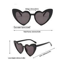 10只/套 时尚心形派对眼镜，复古心形眼镜，新娘婚礼眼镜，婚宴眼镜，女士复古别致心形眼镜，适合购物、户外旅行和派对佩戴 - 黑色 - 查看 6