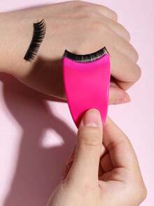 1pc False Eyelash Applicator Tweezer With Comb For Convenient Application Of Fake Eyelashes, Glue, And Using As Hair Clip, Beauty Tool In Pink - Hot Pink - View 10