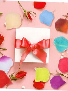 Romantic Style Petal Shaped Delicate Edge Artificial Flower Petals, Multi-Color, Suitable For Wedding Ceremony, Proposal Decoration