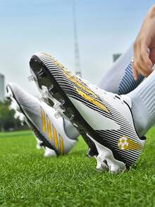 Soccer Cleats,Turf Soccer , Men's And Women's Football Shoes, Spike Soles, Large Size And Low Top, Outdoor Shock-Proof And Wear-Resistant Sports Football Shoes, Breathable Sports Spikes, Suitable For Natural Artificial Lawns, Indoor Training Grounds, Indoor Courts And Other Sports Venues, Professional Football Shoes, Suitable For Outdoor And Indoor. - White - View 6