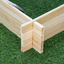 Outsunny 39'' X 39'' Screwless Raised Garden Bed, Wooden Planter Box, Easy DIY Herb Garden For Vegetable Flower Herb Outdoor Lawn Yard Patio - Wood Color - View 8