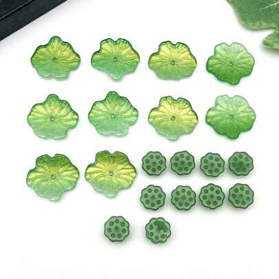 10/20 pièces Perles de fleur de lotus en verre, fournitures pour la fabrication de bijoux DIY pour accessoires, artisanat manuel