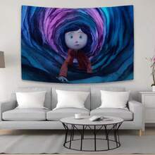 Funny Cool CCoraline Film Cartoon Tapestry Background Hanging Cloth Bedroom Tapestry Room Decor Aesthetic Tapestry Wall Hanging - Nhiều màu - Xem 2