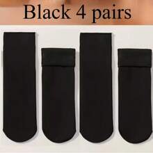 4/8 Pairs Thick Warm Mid-Calf Socks, Unisex Thermal Lined Non- Snow Socks For Autumn/Winter - Multicolor - View 7