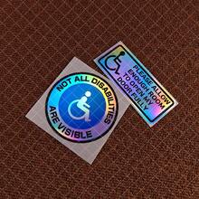 1pc Not All Disabilities Are Visible Car Stickers Car Doors And Windows Decoration Car Accessories Vinyl Decal - Multicolor - View 9