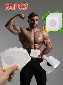 100/63/10pcs Adhesive Patches Suitable For Abdomen And Shoulder, Applicable To All Light Skin Tones. They Are Deep Tissue Firming Light Skin Care Strips Made Of Universal Breathable Non-Woven Fabric, Suitable For Both Men And Women