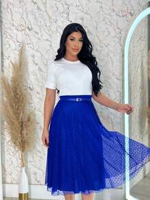 Midi Tulle Polka Dot Skirt With Evangelical Fashion Lining - 查看 2