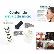 Set de 4 Dilatadores Nasales Antirronquidos y 30 Tiras Nasales para Mejor Respiración y Sueño - Alivio de Congestión Nasal para Hogar, Hoteles, Deportes y Viajes (Negro) - Negro - Ver 2