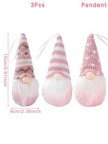 3 buc ornamente de Crăciun cu bătrân fără chip, pandantiv roz cu gnom fără chip, decor de Crăciun pentru masa din sufragerie, pandantiv decorațiuni pentru bradul de Crăciun, consumabile pentru petreceri festive, decorațiuni de Crăciun, decor de petrecere de Crăciun, decorare pentru ferestre, Crăciun fericit, decor de Crăciun, cadou de Crăciun, favoruri pentru petreceri de sărbători, Crăciun - Roz - Vizualizare 3