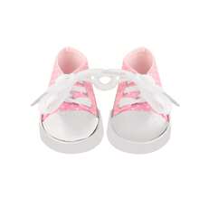 MSYO 1 双 7 厘米娃娃系带休闲百搭娃娃鞋，波尔卡圆点设计，多种款式可选，适合 18 英寸美国女孩娃娃，生日礼物、节日礼物、玩具礼物、圣诞礼物、新年礼物 - 彩色 - 查看 4