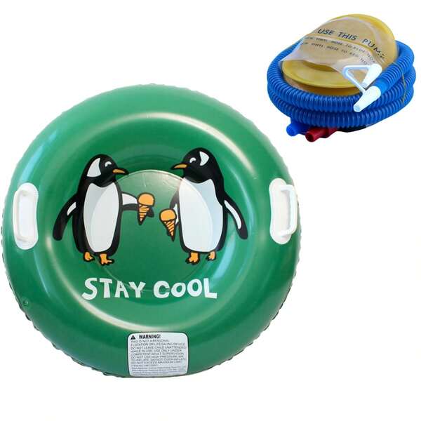 Winter Inflatable Thickened Sled - Thickened Hard-Bottom With Handle, Adorable Penguin Pattern