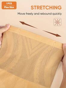 Plus Size High Waist Seamless Tummy Control Shaping Panties For Women XL-5XL Stretchy Comfortable Breathable Butt Lifting Slimming Underwear For Daily Wear And Fitness - Màu be - Xem 5