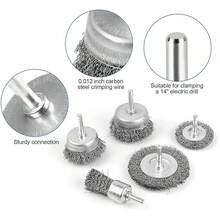13PCS Rotary Copper Wire Cleaning Wheel Cup Brush Drill Attachment Bit Set Tool - 13-piece Set - View 4