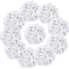 Silk Hydrangea Heads With Stems Artificial Flowers Heads For Home Wedding Decor,Pack Of 10 (White) - Đỏ claret mới - Xem 7