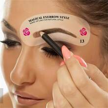 24pcs DIY Eyebrow Stencil & Eyebrow Pencil Set, 24 Reusable Eyebrow Stencil Cards, Suitable For Beginners Eyebrow Stencil Template