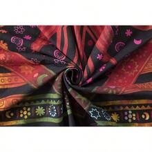 Burning Sun Hippie Mandala Window Curtains  Tye Dye Bohemian Sun Moon Beautiful Drapery Bedroom Living Room Balcony Valance Panels Golden - 金色紮染 - 查看 7