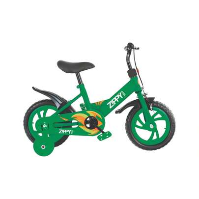 Bicicleta Infantil Aro 12 Verde Rodinhas Apoio Menino
