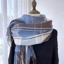 Autumn And Winter Retro Scottish Plaid Versatile Scarf - Thickened Warm Teen Casual Scarf, Suitable For Decoration - Windproof, Cycling Warm Scarf - Universal Tassel Scarf - Christmas Gift - Multicolor - View 14