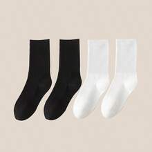 4 đôi tất cotton cổ ngắn nữ, tất lông cừu Angora màu đỏ ấm áp đa năng cho mặc hàng ngày, mùa thu/đông - Nhiều màu - Xem 14