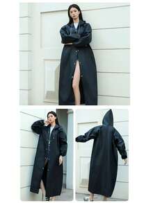 1pc EVA Hiking Raincoat - Durable & Quick-Drying, Unisex Outdoor Long Jacket, ABS Material, Suitable For Hiking, Travel, Fishing, Cycling And Mountaineering