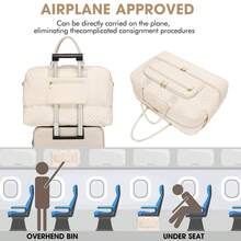 Large Women Travel Duffle Bag - Carry On Overnight Bag Weekend Travel Duffel Tote Bag Yoga Gym Bag With Wet Pocket Toiletry Weekender Overnight Bag For Travel Business Trips Sport , Personal Item Travel Bag With Shoes Compartment, Weekender Bag With Wet Pocket & USB Charging Port - Beige - View 5