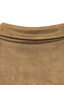 DEEKA Autumn/Winter New Women's Fashion Casual Suede Texture Bomber Jacket - Brown - View 5